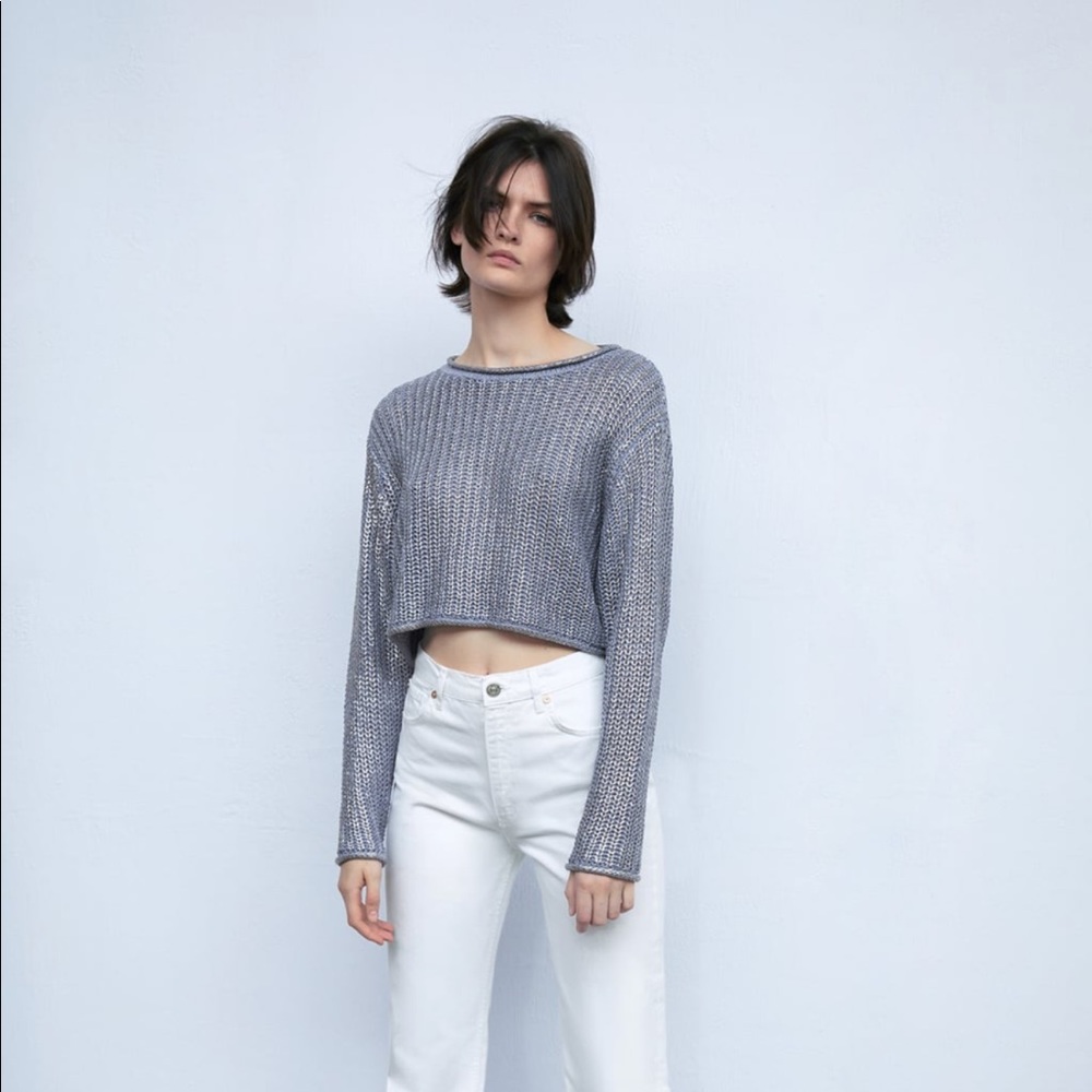 Zara Metallic Thread Knit Sweater